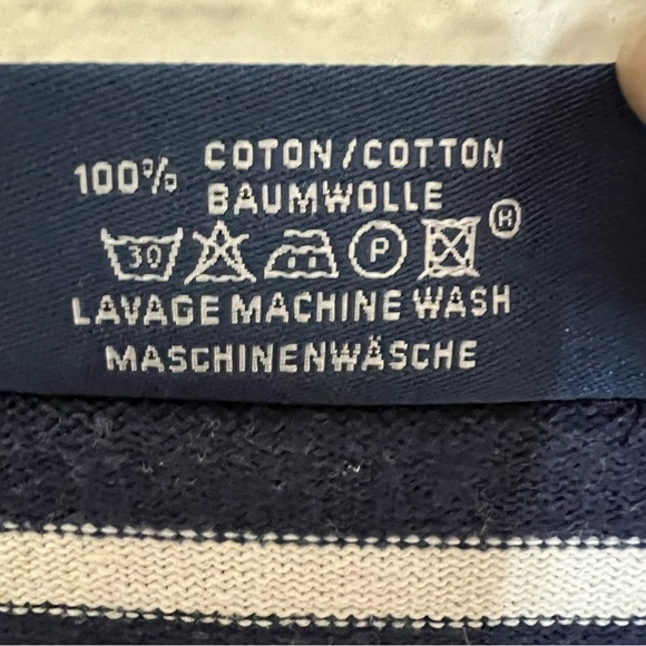 Saint James  Navy and White Stripe Long Sleeve Top-Size US 34 - Picture 4 of 7